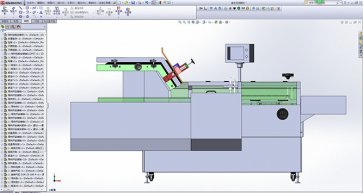 利悅自動裝盒機設(shè)備結(jié)構(gòu)圖solidworks圖紙展示